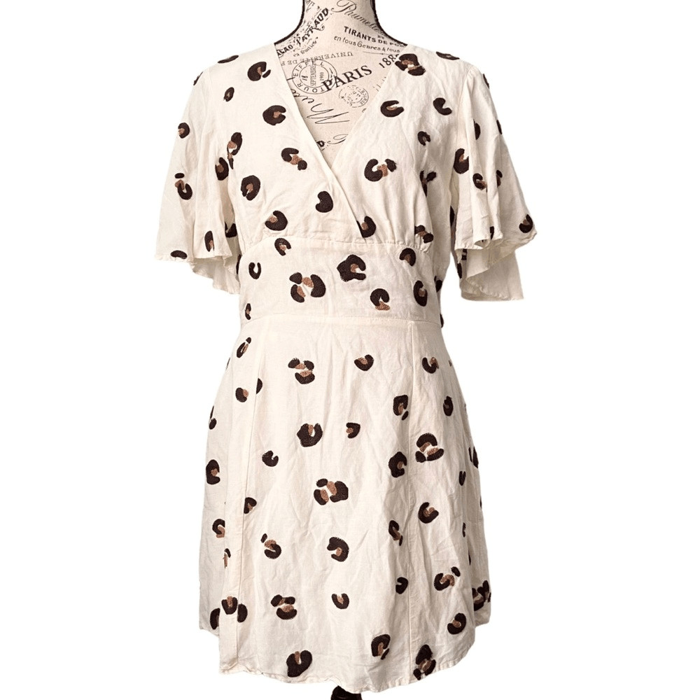 Red Carter Leopard Patterned Valeria Mini Dress i… - image 3