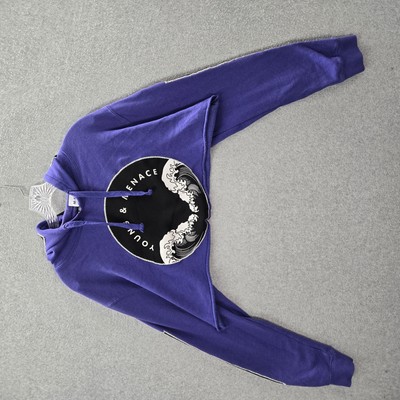 Fall Out Boy Women Hoodie XL Purple Cropped Fleece Young & Menace Wave READ
