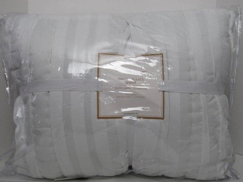 Pottery Barn Teen Pretty Pleats Quilt Full Queen White NWT - Image 4 of 4