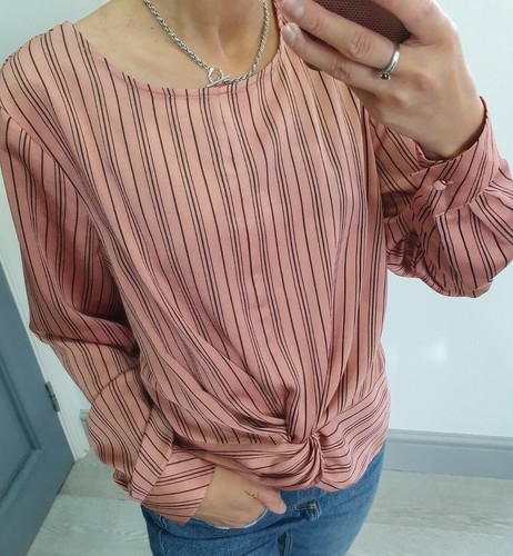 Debenhams Principles women stripy pink long sleeve blouse size UK 12 | eBay