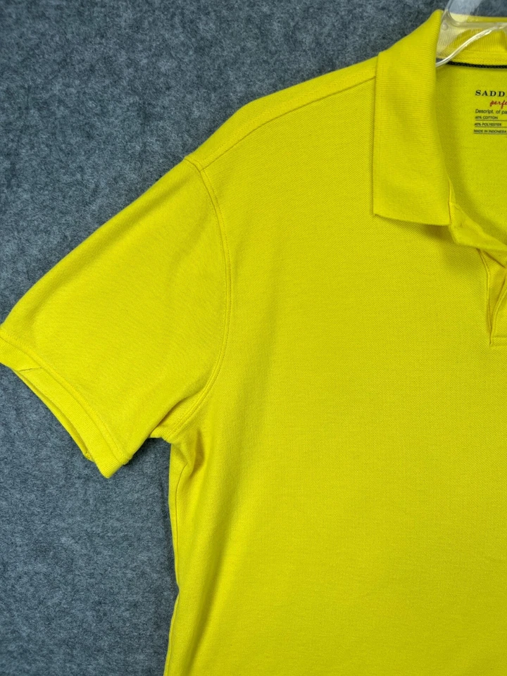 Camisa Polo Saddlebred Perfect Adulto Hombre XL Extra Grande Amarilla Trabajo Manga Corta Foto 3 de 4