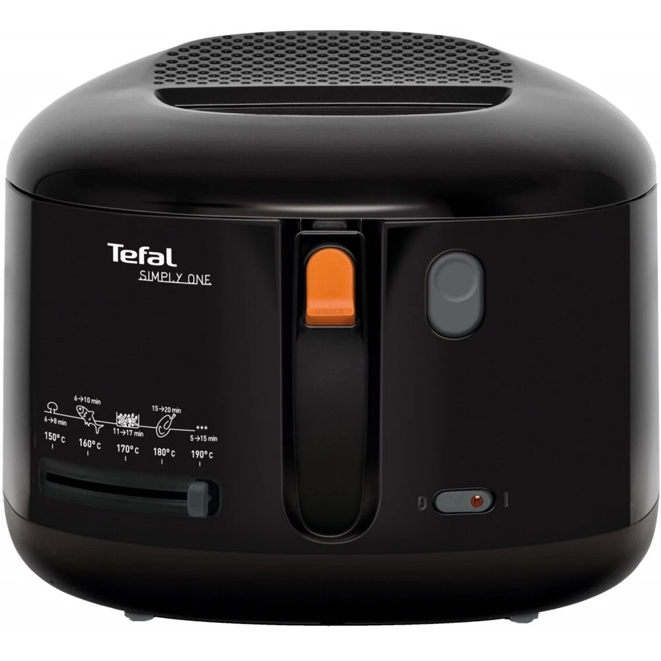 Tefal FF1608 Simply One Fritteuse schwarz Speise-Symbole 1900 Watt Thermostat