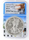 United States 2020 1 Oz .999 American Silver Eagle NGC MS70 Trump White House