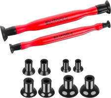 BILITOOLS 2PCS Valve Lapping Kit with 8 Suction Plates 4 Size, 2pcs, Red 