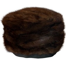 Vintage Union Made Genuine Mink Fur Pillbox Hat