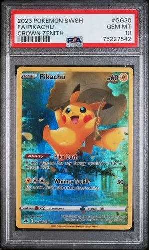 POKEMON FA/PIKACHU 2023 SWORD AND SHIELD CROWN ZENITH #GG30 PSA 10