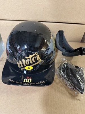 Motorcycle Half Helmet Vintage Style w/ Goggles M Black