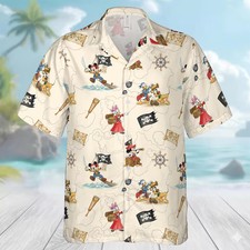 Pirate Mickey And Friends Hawaiian Shirt, Disney Cruise Button Shirt