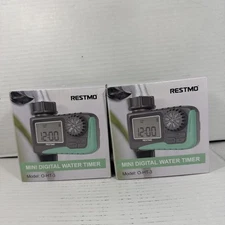 Restmo Mini Digital Water Hose Timer 0-HT-3 Irrigation 2-Pack Bundle New
