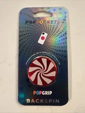 PopSockets Backspin Spinnable Aluminum Top Peppermint Pop Socket PopGrip