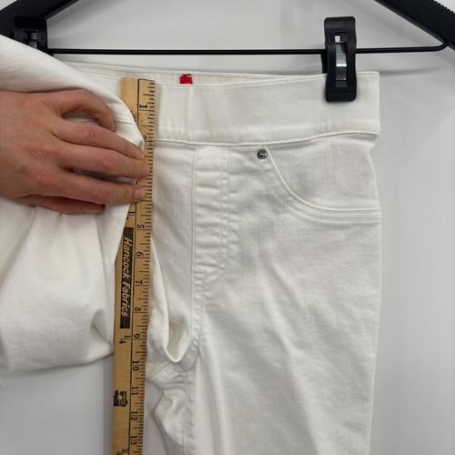 Spanx White Kick Flare Jeans Womens XS Pull On High Rise Raw Hem Preppy Vacation - Picture 12 of 13