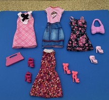 Genuine Barbie Short Sleeveless Floral Print Dress Lot Of Dresses And Shoes