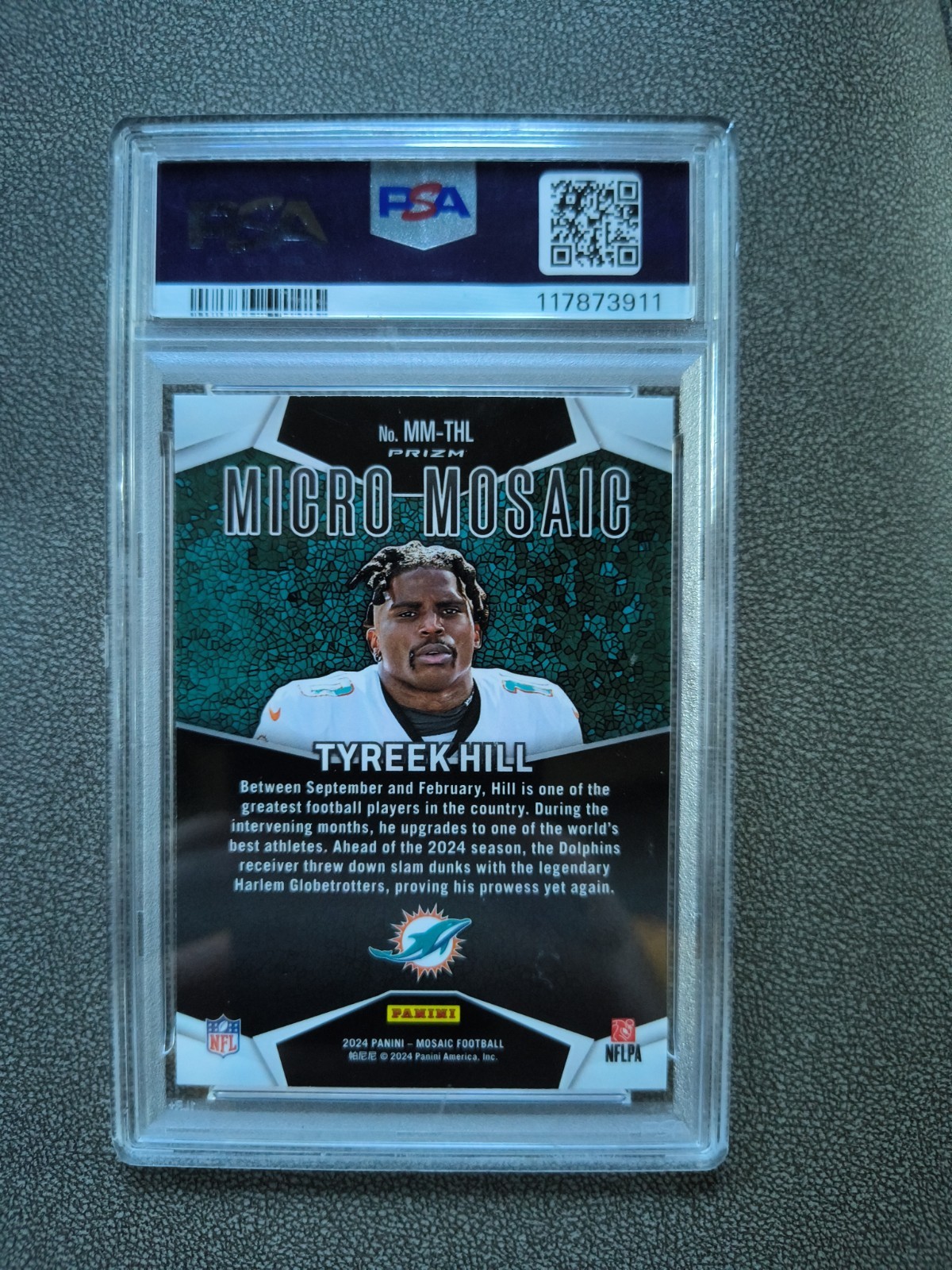 2024 Mosaic Tyreek Hill Micro Mosaic PSA 10 view 2
