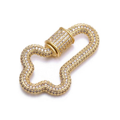 1PC 18K Gold Plated Screw Clasps, Closure Connector Findings, Key Shape GBF102