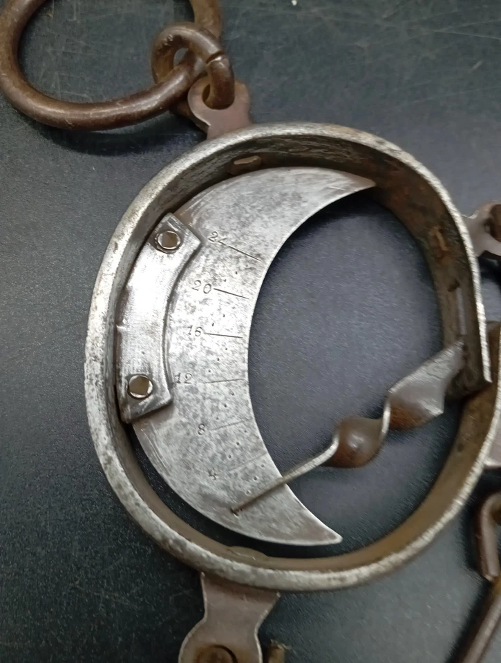 Ancien PESON du XIXe 200Kg en FER FORGE et LAITON - Photo 3/4