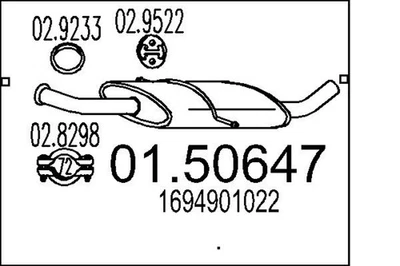 MTS Mittelschalldämpfer 01.50647 für MERCEDES KLASSE Sports Tourer W245 170 245 - Bild 1 von 4