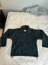 Vintage 90s Columbia Fleece Jacket Mens Medium M Full Zip Forest Green USA Made