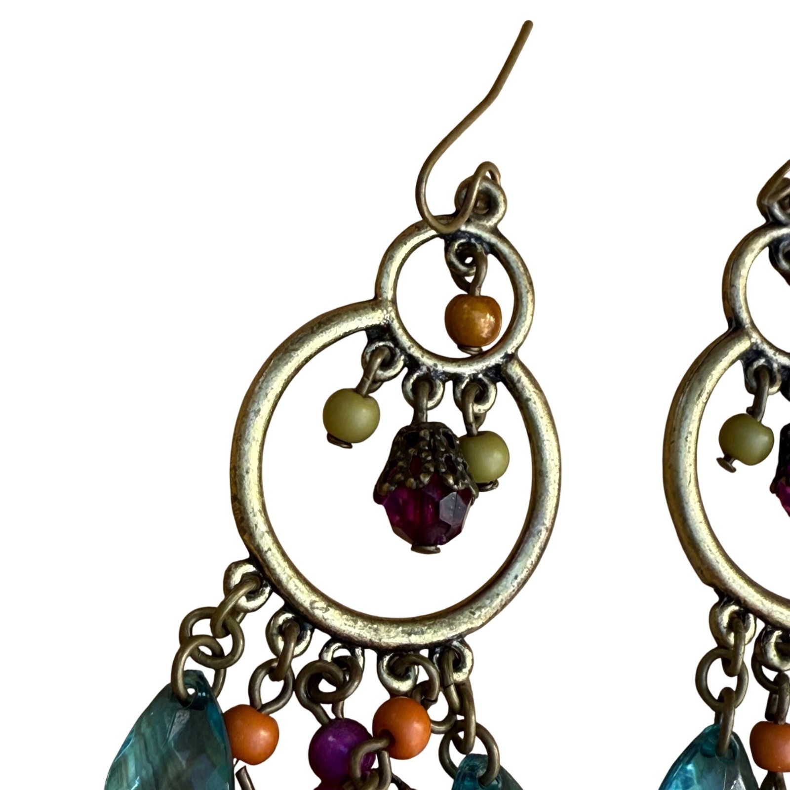 Multicolor Teardrop  Beaded Dangle Drop Earrings … - image 2
