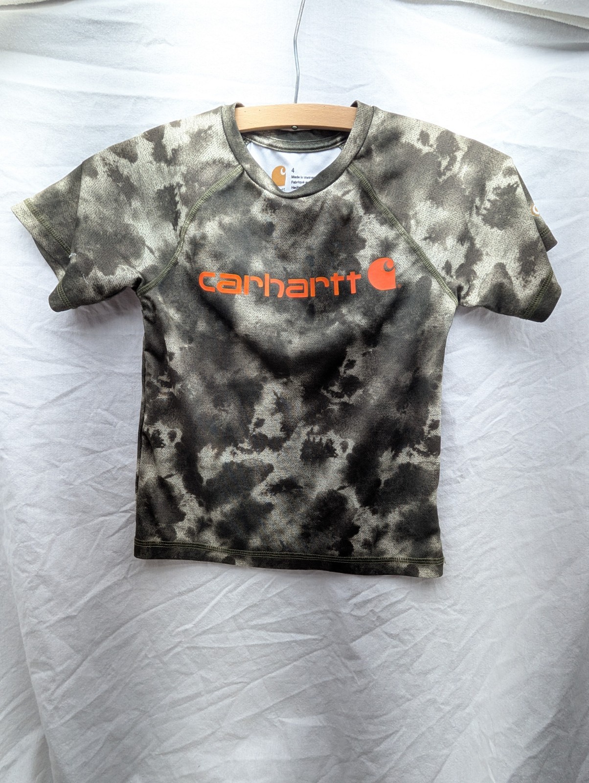 Carhartt Force Boys Camo Print Short Sleeve Tee Size 4T