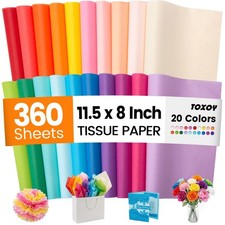 360 Sheets Tissue Paper Bulk, 11.5 X 8 Inch Gift Tissue Paper for Crafts Art Wed