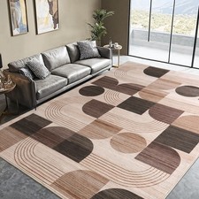 Soft Modern Geometric Abstract Large Machine Washable 4x6 Area Rug