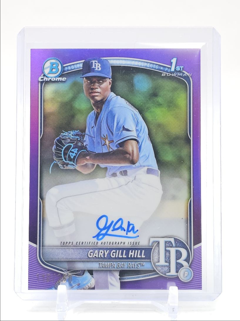 GARY GILL HILL 2025 BOWMAN CHROME 1ST PURPLE REFRACTOR AUTO /250 Q2491