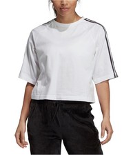 Adidas Womens Logo Embellished T-Shirt, whtblk, M