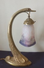 Ch. Ranc, très jolie lampe en bronze équipée d'une tulipe Muller Fres