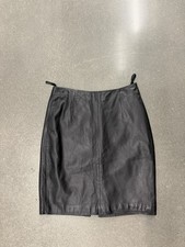 Vintage Venus Williams Wilsons Leather Skirt Size 6 Black Mini Back Zip