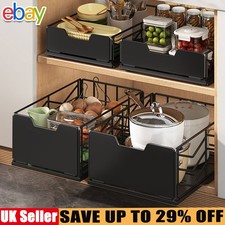 Pull Out Under Sink Cupboard Basket Kitchen Organiser Drawer Storage Rack Shelf