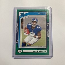 2024 Panini Donruss Malik Nabers Rated Rookie Press Proof Green Giants #383