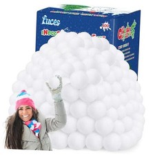 Fake Snow Balls, Plush Indoor Snow Ball Fight Set, Soft Winter Game 100 PCS