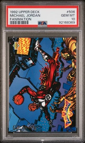 1992 UPPER DECK #506 MICHAEL JORDAN FANIMATION PSA 10 GEM MINT NEW CASE!
