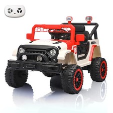 12V Ride on Car with Remote Control LED Lights Music Player for Kids Gift RED