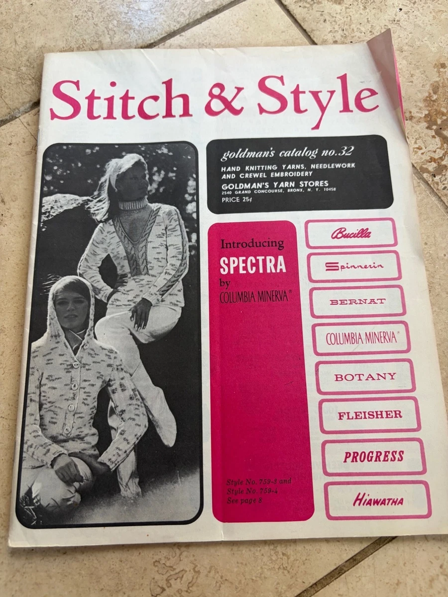 Catálogo Stitch and Style Goldmans Nº 32 Hilados Aguja Crewel Años 60 Bronx NY