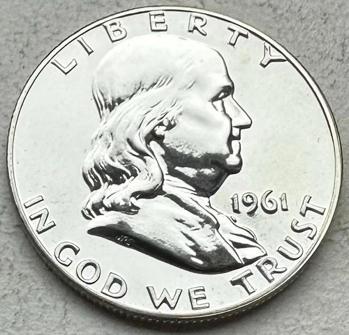 1961 Proof Franklin Half Dollar 90% Silver-INV#8504