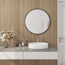 HelloWall Wood Slat Wallpaper Peel and Stick Thick Brown Slat Wood Panels for...