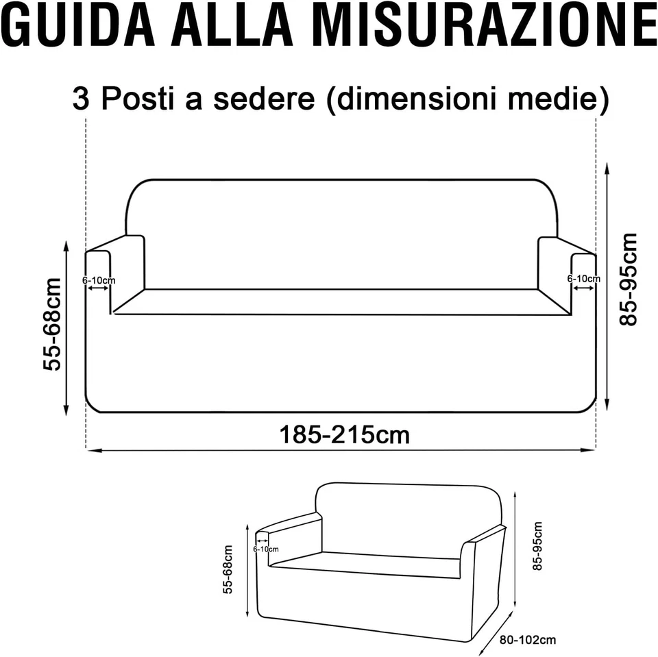 Copri Divano 3 Posti Con Braccioli(185-215Cm), SÖDERHAMN Copridivano Antigraffio - Immagine 2 di 4