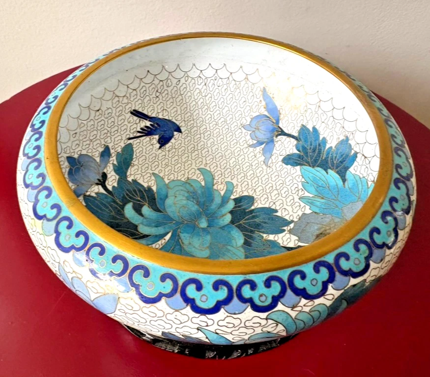 景泰蓝古董毛笔花盆| eBay