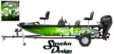 Crappie Fishing Fish Boat Bass Graphic US Vinyl Skeletons Decal Wrap Lime Black