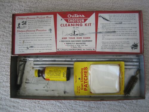 Vintage Outers Gunslick SHOTGUN CLEANING KIT in Metal Red Box Old & Incomplete