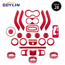 28pcs Interior Accessories Decoration Cover Kit For Jeep Wrangler Jk Jku 11-18
