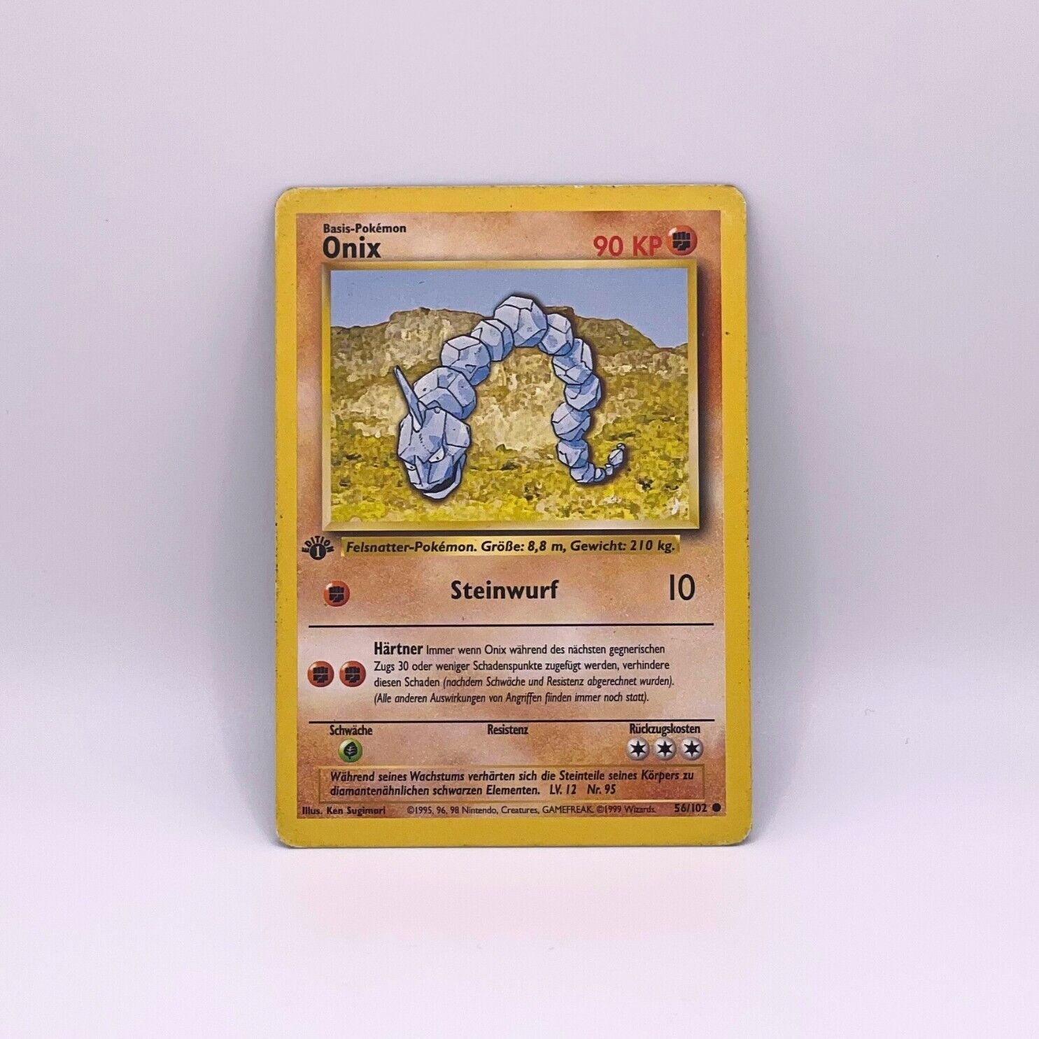 Pokémon TCG Onix Base German Set 56/102 1st Edition Common MP