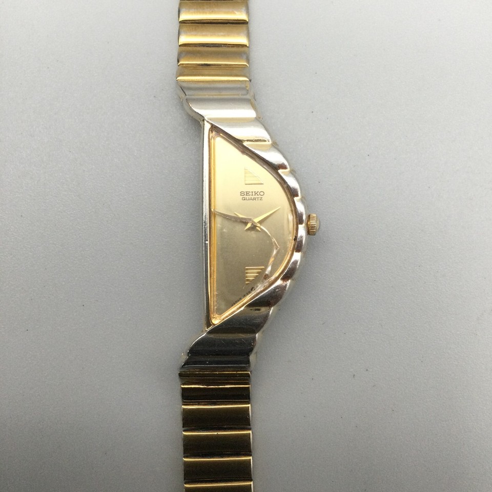 Vintage Seiko Rivoli Watch Women Half Moon Gold Tone 1F20-5D59 New ...