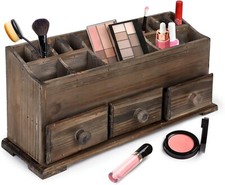 Besti Rustic Vanity Organizer for Cosmetics, Makeup, and Bathroom Accessories, W