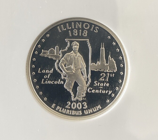 2003 S Silver 25c Illinois State Quarter NGC PF 69 Ultra Cameo