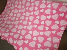 New Pink Valentine's Day Hearts Plush Fleece Throw GIFT Blanket Heart Love SOFT