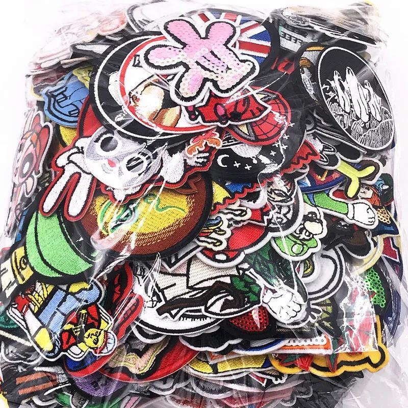 10-100pc Random Iron-On Embroidered Applique Patches for Clothes and Accessories