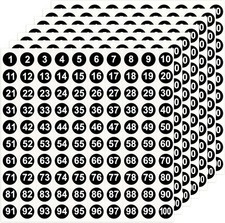 25 Sheets 1 to 100 Round Number Stickers - 0.4 Inch Self Adhesive Number Labels