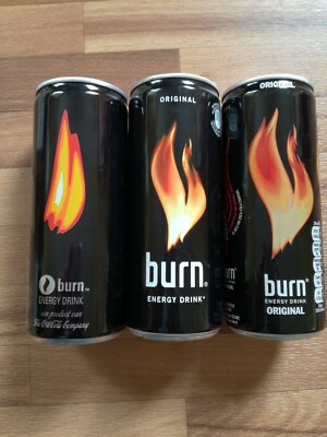 3 Energy Drink Dosen Burn Coca-Cola Leer Empty Cans Collectors RAR Item 2001 old